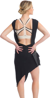 ZIP FRONT CAIRNS CROP // BLACK & BUFF - Nayali - Activewear for A-G Cup